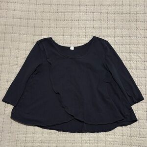 Free People We The Free Black 3/4 Sleeve Top Size XS